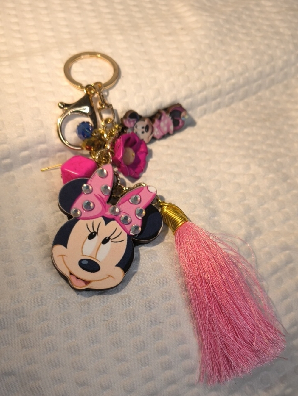 Minnie Mouse Pink Tassel Keychain